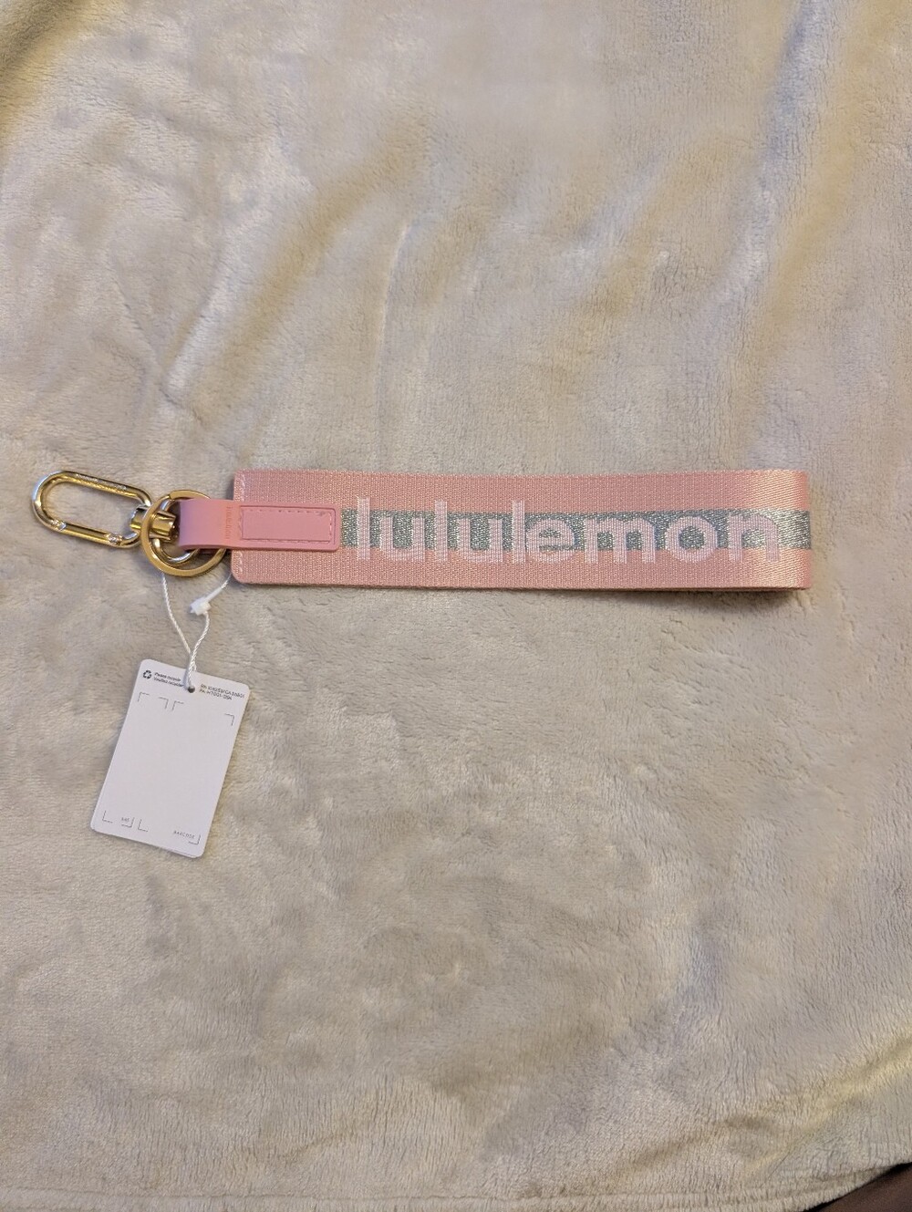 Lululemon Never Lost Keychain Keyfob Pink With Silver NWT